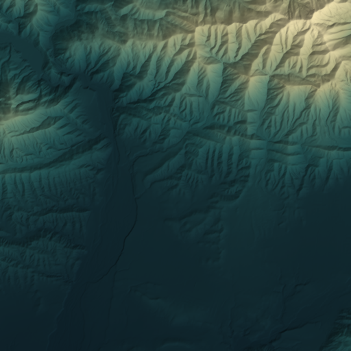 Hillshade of the retained 512 by 512 USGS elevation raster
